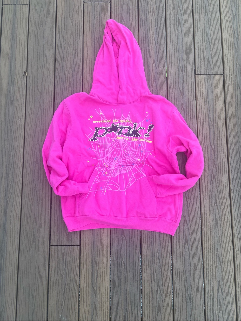 SP5DER “Nevermind the Spider, Here’s the Slime” Pink Hoodie